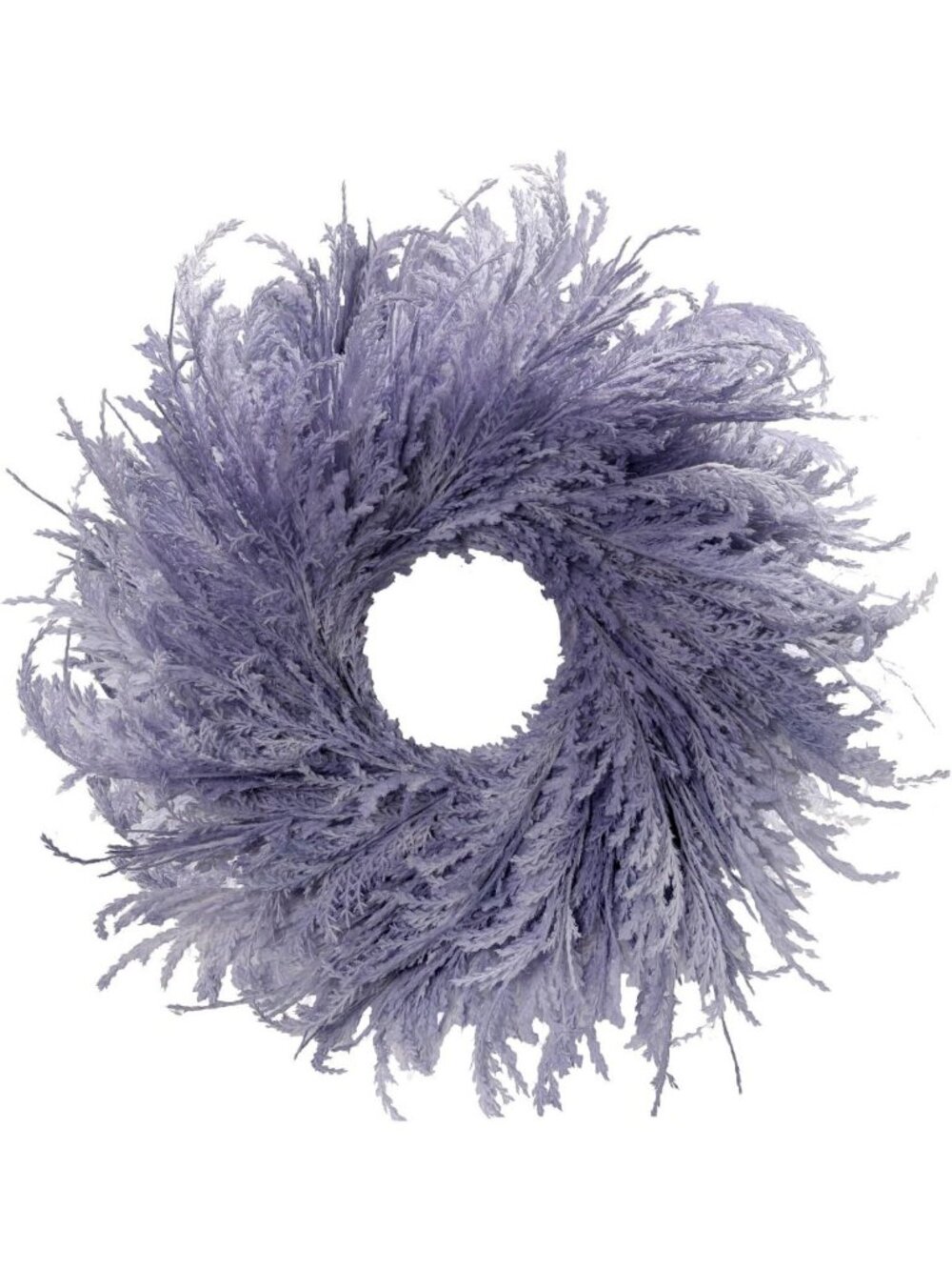 28" Purple Flocked Cypress Spring Wreath - Farmhouse Outdoor Decor, Floral
